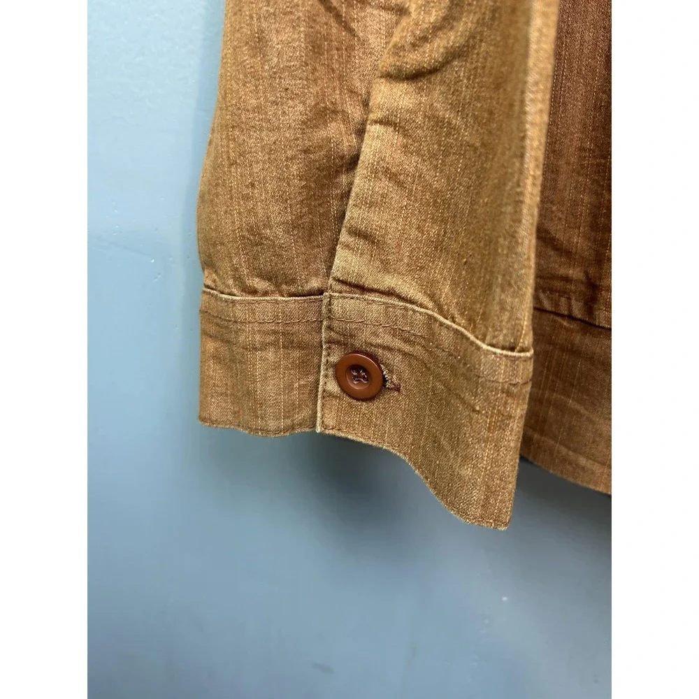 Gold Flava Jacket Womens 20 Brown Cotton Blend Button Front‎ Twill Unlined